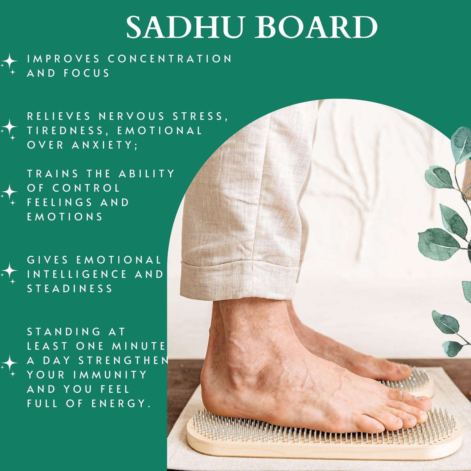 Compact Light Sadhu board, Balance board, Yoga board, Nails board 0.4 in (10 mm)