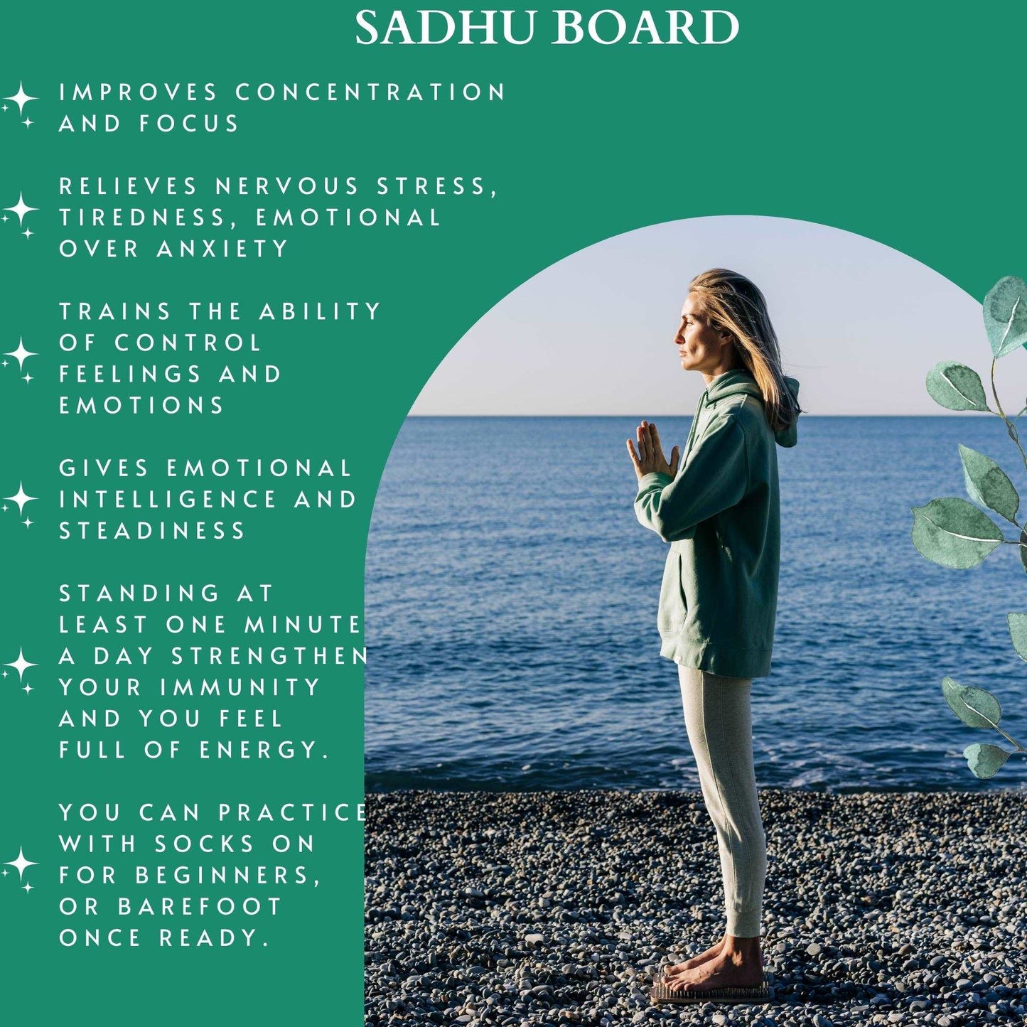 Compact Sadhu board - Tree of Life, Yoga board, Nails board 0.4 in (10 mm)