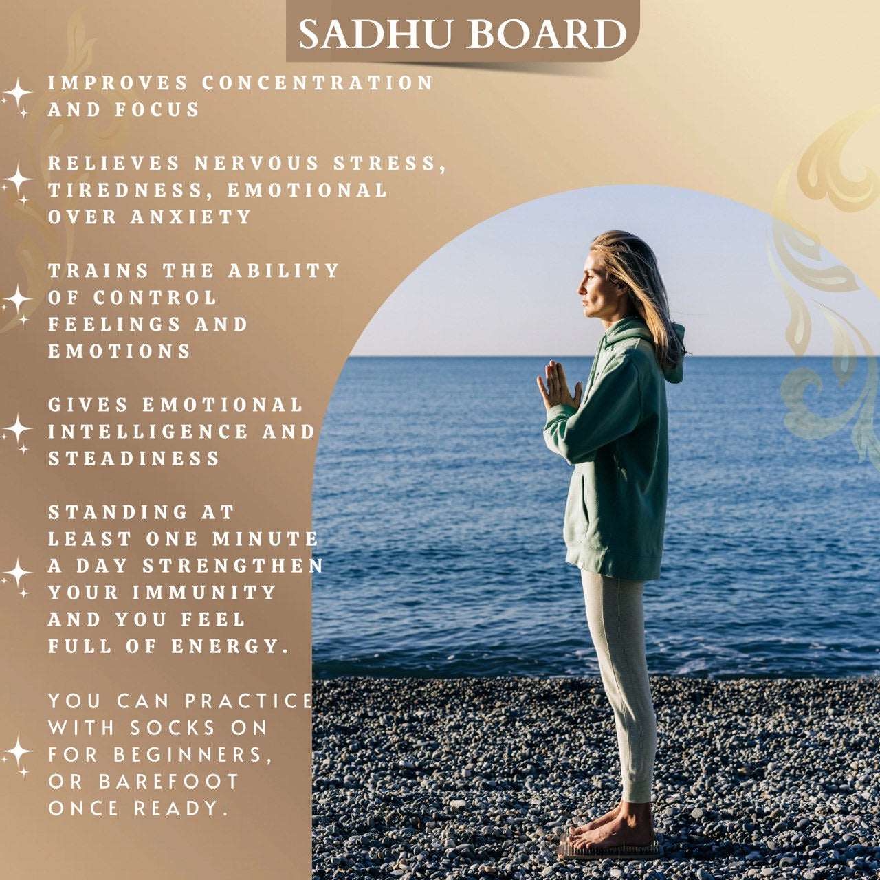 Light Sadhu board - Little Prince, Yoga board, Nails board 10 mm