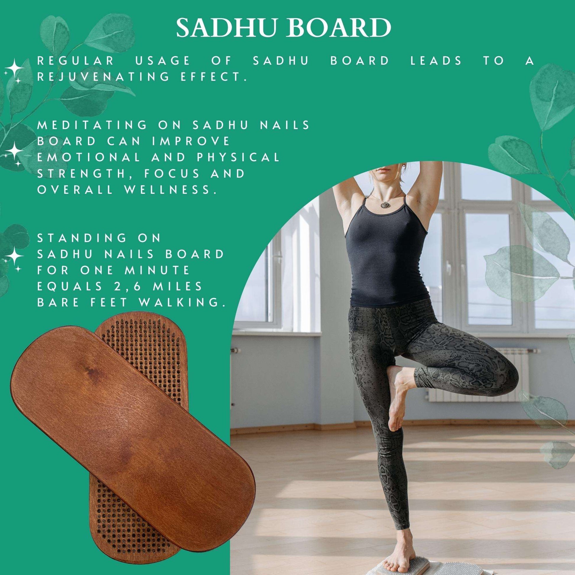 Compact Light Sadhu board, Balance board, Yoga board, Nails board 0.4 in (10 mm)