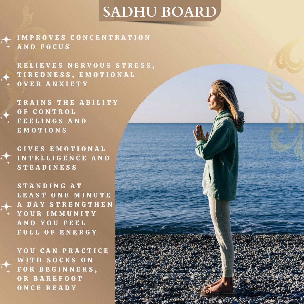 Sadhu board -Angel Wings, Balance board, Yoga board, Nails board 10 mm
