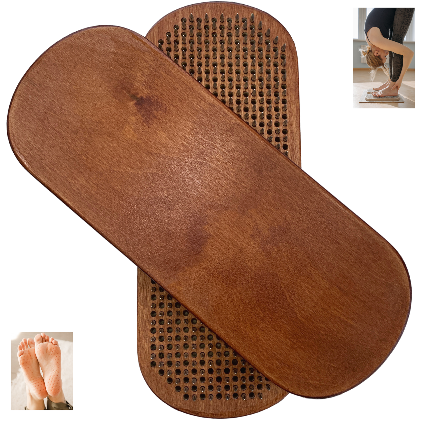 Sadhu Board, Special Aluminum Nails, 0,47 In (12 mm), for Advanced, Light Compact Foot Board, Wooden Nail Boards for Feet, Nail Board, Yoga Gift