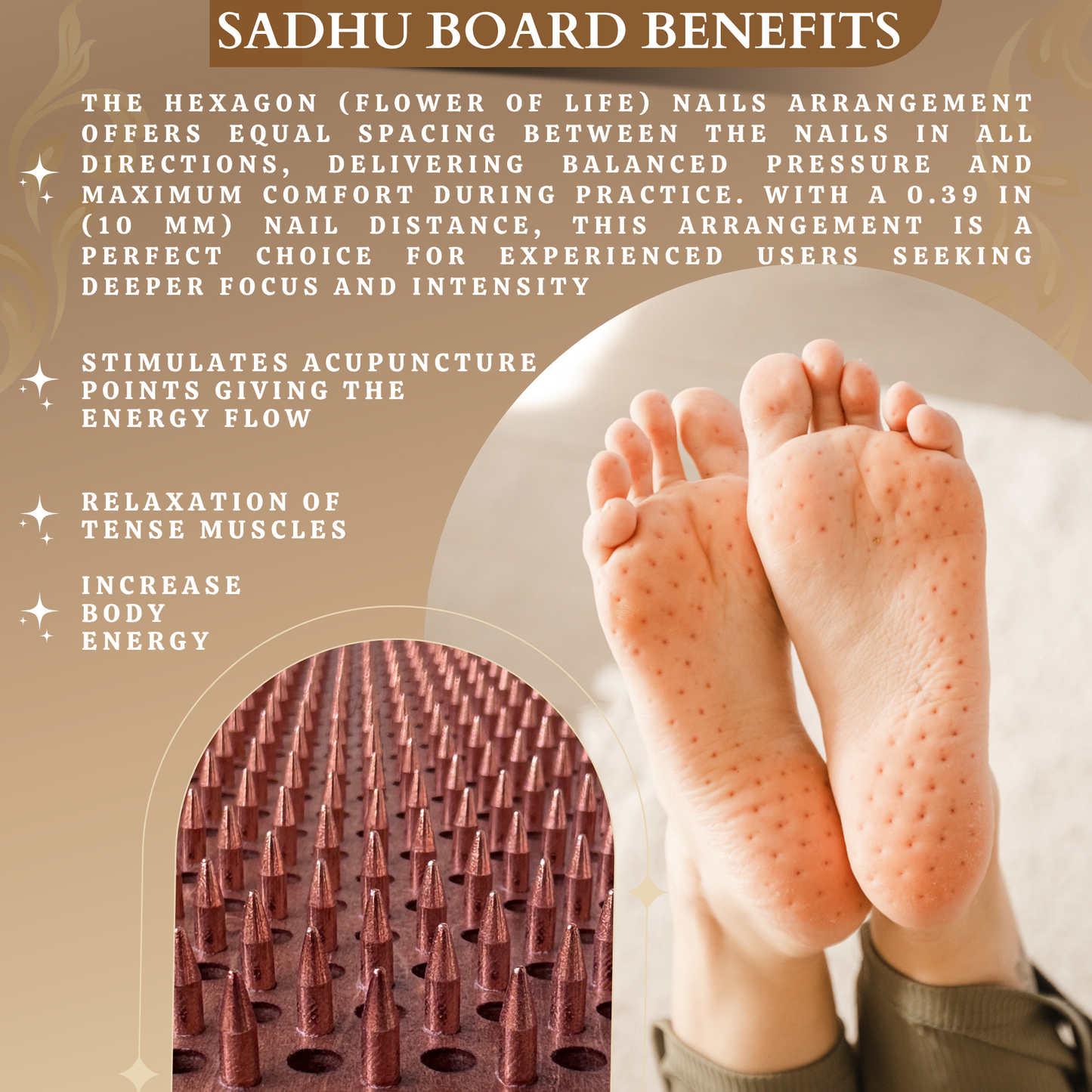 Sadhu Board with Copper Nails, 10mm (0.39 in) – Most Popular | Tengry