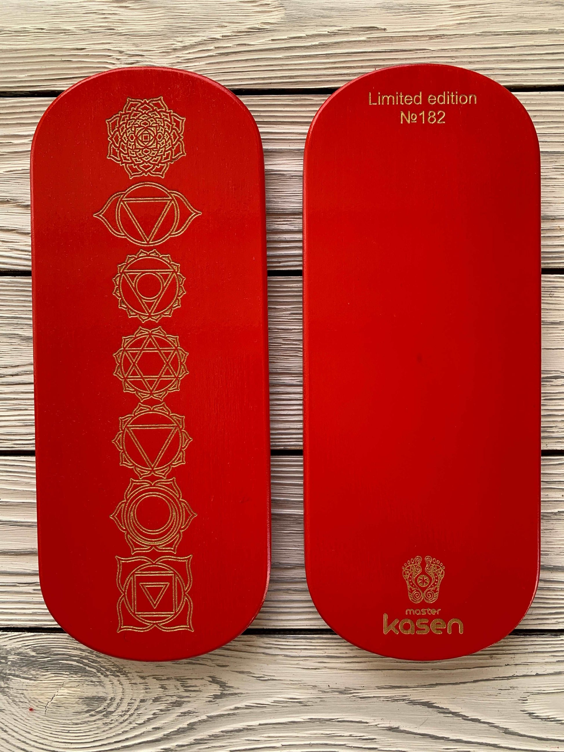 Red Compact Sadhu board for Beginners, Balance board, Yoga board, Nails board, 8 mm