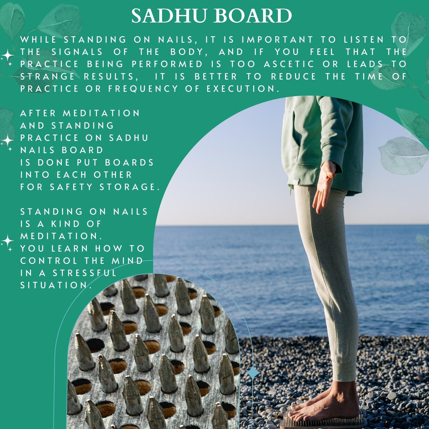 Sadhu board for Beginners, Tree of Life , Yoga board, Nails board, 8 mm